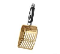CYRENT Pala da camino per una rimozione efficiente della cenere, realizzata in metallo resistente con testa scavata per un migliore flusso d'aria (oro)