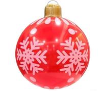 CYRENT Pallina natalizia gonfiabile in PVC, resistente alle intemperie, multicolore, ornamento festivo, decorazione per le vacanze, facile installazione, motivo 61 cm, per giardino, prato, patio