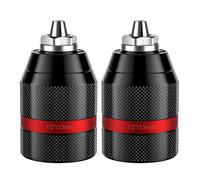 CYRENT Set di 2 mandrini per trapano in metallo, 13 mm, autoserranti, filettatura 1 2 20UNF, a sgancio rapido, compatibile con trapani elettrici, driver manuale per officina