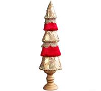 CYRENT Set di ornamenti stagionali con schiuma, velluto, perle glitterate dorate per albero di Natale e decorazione da tavolo (F)