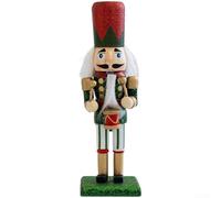 CYRENT Statuetta a forma di re schiaccianoci, altezza 16 cm, in legno, classica europea, ornamento da tavolo decorativo per scrivania, vacanze, ufficio, casa, in legno naturale (stile B)