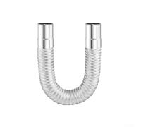 CYRENT Tubo telescopico per canna fumaria in acciaio inox, estensibile 0,65-1,5 m, per scaldabagno per interni ed esterni, stufa a legna da 50 mm