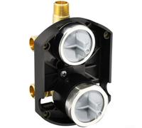 CYRENT Valvola deviatrice integrata R2200 per D3 o 6 impostazioni, corpo in rame regolabile, facile installazione del bagno, nero, 10,4 x 5,7 x 14,1 cm