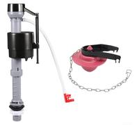 CYRENT Valvola di riempimento di ricambio per WC, ingresso inferiore, meccanismo ad ago regolabile, riduzione silenziosa del rumore, in plastica, ampia compatibilità per la maggior parte dei servizi