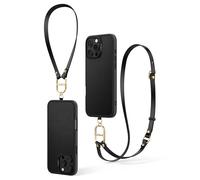 CYRILL Spigen Kajuk Mag Classic Charm Strap Custodia Compatibile con iPhone 16 Pro (Faux Leather, TPU, PC | Classic Charm Black)