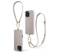 CYRILL Spigen Kajuk Mag Classic Charm Strap Custodia Compatibile con iPhone 16 Pro Max (Faux Leather, TPU, PC | Classic Charm Cream)