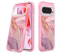 CYRILL Spigen UltraSheer P2M Transparent Back Cover Print Design Case for Google Pixel 9/9Pro (TPU, PC | Pink - Amethyst Marble)