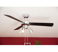Cyrus Deckenventilator Vaxcel Con Luce 3 Spot GU10 230V Cromato Argento 3 Pale [EEK: Non valutato]