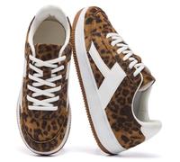 CYRUWOSH Sneaker da donna in pelle, scarpe combinate da donna, scarpe basse per il tempo libero