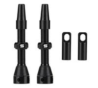 CYSKY 2 Pezzi Valvole Presta Tubeless MTB 40mm 44mm con Strumento di Rimozione del Nucleo della Valvola e Tappi dello Stelo della Valvola (Nero, 40mm)