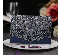 CYSKY 20 Pezzi Set di Biglietti di Invito per Matrimonio con Carta Stampabile Vuota e Buste per Matrimonio, Fidanzamento, Anniversario (Blu)