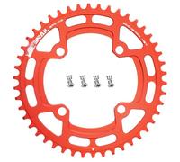 CYSKY Corona per Bici 104 BCD 40 42 44 46 48 50 52 Denti Monocorona Stretta e Larga con Bulloni per Pignoni per Bici da Corsa, Bicicletta da Montagna, MTB, Ebike, Gravel (Rosso, 46 Denti)