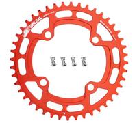 CYSKY Corona per Bici 104 BCD 40 42 44 46 48 50 52 Denti Monocorona Stretta e Larga con Bulloni per Pignoni per Bici da Corsa, Bicicletta da Montagna, MTB, Ebike, Gravel (Rosso, 44 Denti)