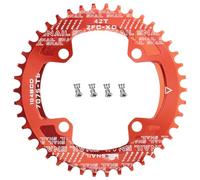 CYSKY Corona per Bici 104 BCD 40 42 44 46 48 50 52 Denti Monocorona Stretta e Larga con Bulloni per Pignoni per Bici da Corsa, Bicicletta da Montagna, MTB, Ebike, Gravel (Rosso, 42 Denti)