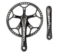 CYSKY Guarnitura Singola velocità 53T 170 mm guarnitura 130 BCD Litepro Pieghevole Bici guarnitura con Copertura Protettiva per Bici a velocità Singola, Bici da Strada, Cambio Fisso, Fixie (53T)
