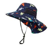 Cysocool Cappello da sole per bambini a tesa larga con patta per il collo, 4-13 anni, per ragazze, coda di cavallo, cappello da sole per ragazzi in rete, cappello fresco anti UV, protezione solare con