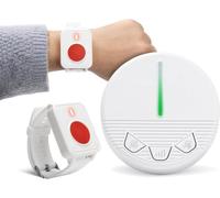 CYSSJF Campanello per Anziani e Pazienti (Senza SIM/WiFi) con 2 Pulsanti Salvavita da Polso Impermeabili - Suoneria Chiamata Badante in Casa