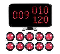 CYSSJF Sistema Chiamata Cameriere da Tavolo - Servizio Veloce per Clienti/Ospiti | 1 Display + 10 Pulsanti Senza Fili Impermeabili | Ideale per Ristoranti, Bar, Trattorie, Pasticcerie, Alberghi