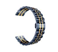 CYSUE 22mm 20mm sette perline solide cinturino in acciaio inossidabile per Huawei Watch4 4Pro GT2/3Pro cinturino 46mm per Samsung Watch 46mm cinturini per bracciale 45mm(Blue Gold,20mm)