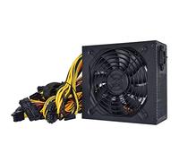 CYSUE Alimentatore minatore 2400 W/2000 W/1800 W, efficienza del 95%, AC 180-260 V Active PFC ATX, schede di alimentazione GPU per minatori minerari Bitcoin (nero)