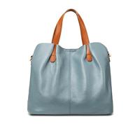 CYSUE Donne Moda Borse di Pendolarismo Grande Capacità Top Vera Pelle Bovina Tote Bag Crossbody Bag Lusso Designer Borse Portafogli Donna, Blu, 33-15-25cm