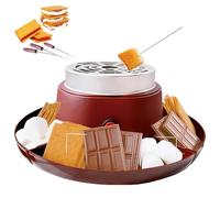 CYTBEK 2-in-1 Electric S'Mores Maker & Fondue Set con 5 Accessori-Piastra Antiaderente da 30 cm, Temperatura Regolabile per Bambini e Adulti