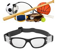 CYTGOUPER Occhiali Sportivi Leggeri per Bambini, Occhiali da Basket Regolabili per Calcio Giovanile per Ragazzi e Ragazze (Nerone)
