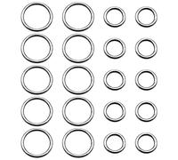 CYUaoao 20Pz Anello in 304 Acciaio Inox Anello O Saldato Marino 14 mm / 24 mm Saldato AnelloCircolare Anellos Lucido Saldatis e Lucidati Occhielli O Ring Tondo o Anellos Accessorio per Immersione