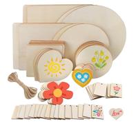 CYUaoao 73 Lastre in legno non trattato, Legno Artigianale per fai da te, Cuore, Rotonde e Quadrate Pannelli Legno per Pittura, Legnos fai da te per Pirografia, Pittura, Ornamenti