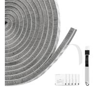 CYUaoao Guarnizione a Spazzola Autoadesivo 10m striscia di tenuta per porte Finestre 10mm (L) x 6mm (P) Sigillo porta Antivento Antipolvere Striscia a spazzola Grigio