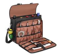 CYUREAY Borsa Bartender per cocktail shaker, borsa messenger con scomparti imbottiti per il kit da viaggio, borsa portautensili portatile perfetta per bacchette da cocktail e shaker, marrone, taglia