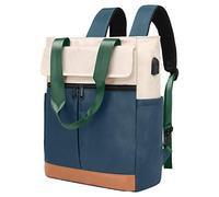 CYUREAY Zaino convertibile per computer portatile, zaino da lavoro con porta di ricarica USB, Verde bluastro., Portatile