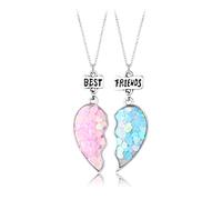 CYWQ 2 collane con ciondolo dell'amicizia Best Friends Forever per donne e ragazze, Lega di zinco