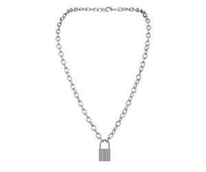 CYWQZZ Collana con ciondolo a forma di lucchetto, stile gotico, catenina lunga, collana semplice e carina, da donna