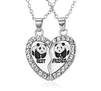 CYWQZZ Set di 2 collane con ciondolo a forma di panda, con scritta "Best Friends Forever BFF" e accessori