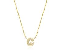 CyxenNova Piccola Collana donna con iniziale, collana personalizzata oro collane donna particolari con Bling Zirconi collana girocollo donna, idee regalo donna compleanno