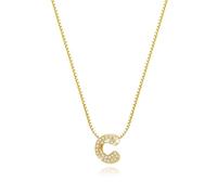CyxenNova Piccola Collana donna con iniziale, collana personalizzata oro collane donna particolari con Bling Zirconi collana girocollo donna, idee regalo donna compleanno