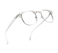 Cyxus Occhiali Luce Blu Uomo Donna Leggero Da Computer Retrò Occhiali Anti Mal di Testa Affaticamento Degli Occhi 8056 (Argento)
