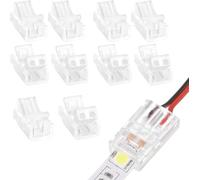 CYXZMYA 10 connettori per strisce LED, 2 poli, 8 mm, connettore per strisce LED, connettore a 2 pin, con cacciavite e strumento di apertura, per il collegamento di strisce LED