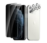 CYYAGE 2 Pezzi Vetro Temperato Pellicola Protettiva Privacy per iPhone 11 Pro Max e 2 Pezzi Vetrino Protezione Fotocamera, Anti Spy Protettivo Film Durezza 9H, Anti Graffio, Senza Bolle