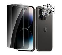 CYYAGE 2 Pezzi Vetro Temperato Pellicola Protettiva Privacy per iPhone 14 Pro Max e 2 Pezzi Vetrino Protezione Fotocamera, Anti Spy Protettivo Film Durezza 9H, Anti Graffio, Senza Bolle