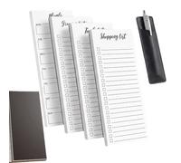 CYYOIEN 4 blocchi magnetici per la lista della spesa, per frigorifero, 20 x 9 cm, con portapenne, lista della spesa, frigorifero, ricette e liste delle cose da fare