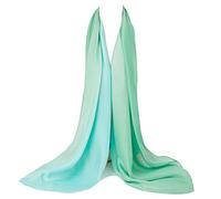 CYZLANN Sciarpe da donna 100% seta lunghe e leggere sciarpe per le donne, Verde Menta Blu Puro, 71' x 35' (Appro)