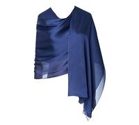 Cyzlann Sciarpe da donna 100% seta lunghe sciarpe leggere per le donne, Navy Blue, Etichettalia unica