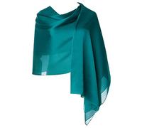 Cyzlann Sciarpe da donna 100% seta lunghe sciarpe leggere per le donne, Verde-a., Etichettalia unica