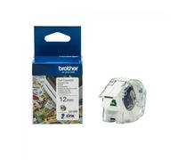 Brother 12 mm Etichette Bianco su verde Originale CZ-1002