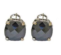 Cz Cavo Cuscino Orecchini Argento 18kt Oro Giallo Lavanda Nero Occhio di Tigre