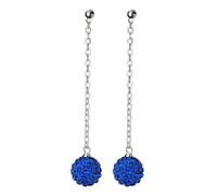 Cz Fireball Orecchini Argento Goccia Blu Verde Viola Jet Bianco Del Mese Catena