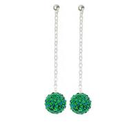 Cz Fireball Orecchini Argento Goccia Blu Verde Viola Jet Del Mese Catena Nuovo