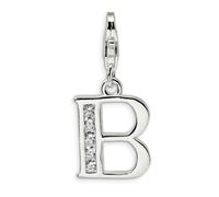 Cz Lettera Iniziale B Charme .925 Argento Sterling Solido Click On Amore La Vita